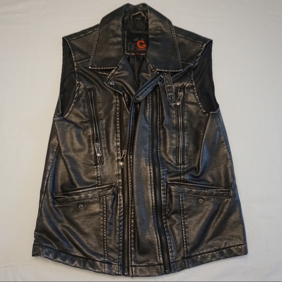 Guess Other - GUESS Men’s Leather Zipper Vest. (Size M)